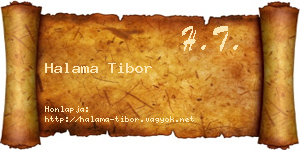 Halama Tibor névjegykártya